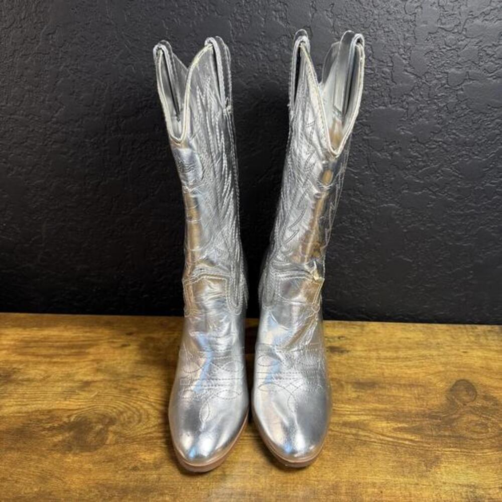 Miranda Lambert Cowboy Silver Synthetic Western Boots Womens 7M - Picture 2 of 8
